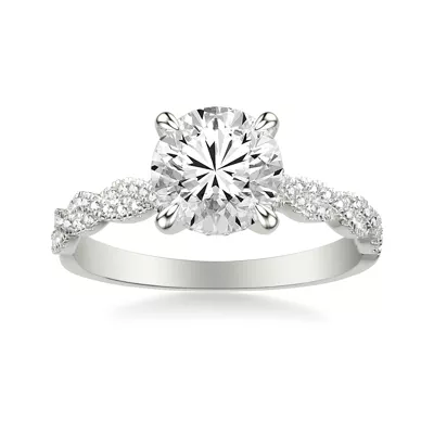 Kayleigh Pavé Lab Diamond Twist Hidden Halo Engagement Ring