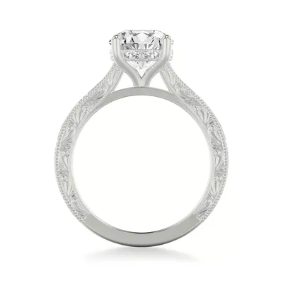 Islay Hand-Engraved Hidden Halo Engagement Ring (2mm)
