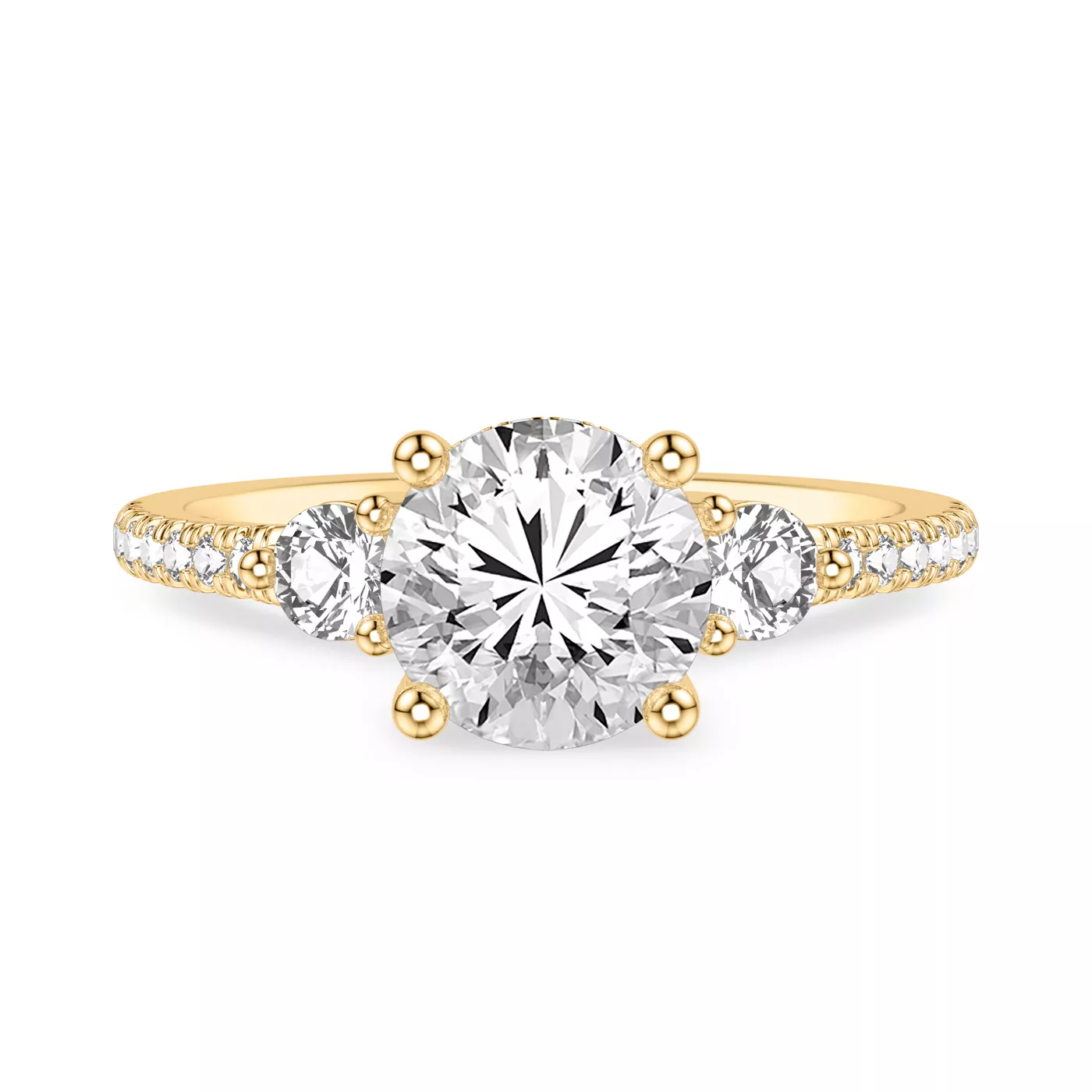 Brigitte Hidden Halo Pavé Lab Diamond Engagement Ring - 14K Yellow Gold
