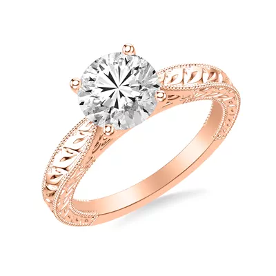 Kensie Solitaire Hand-Engraved Solitaire Engagement Ring