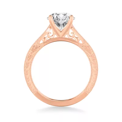 Kensie Solitaire Hand-Engraved Solitaire Engagement Ring