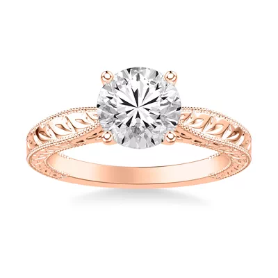 Kensie Solitaire Hand-Engraved Solitaire Engagement Ring