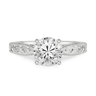 Kensie Solitaire Hand-Engraved Solitaire Engagement Ring