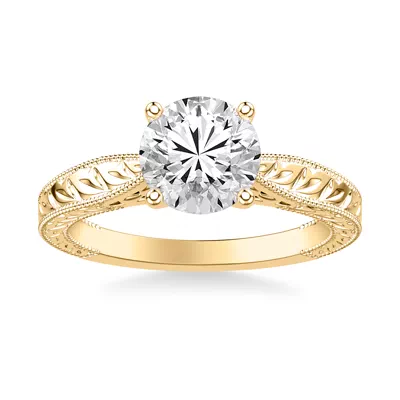 Kensie Solitaire Hand-Engraved Solitaire Engagement Ring
