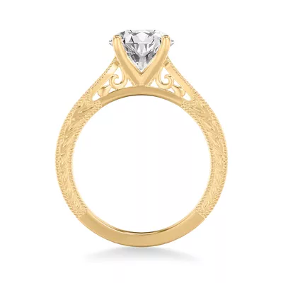 Kensie Solitaire Hand-Engraved Solitaire Engagement Ring