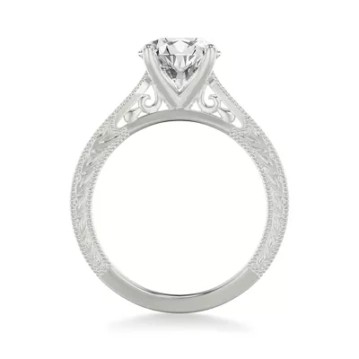 Kensie Solitaire Hand-Engraved Solitaire Engagement Ring