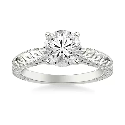 Kensie Solitaire Hand-Engraved Solitaire Engagement Ring