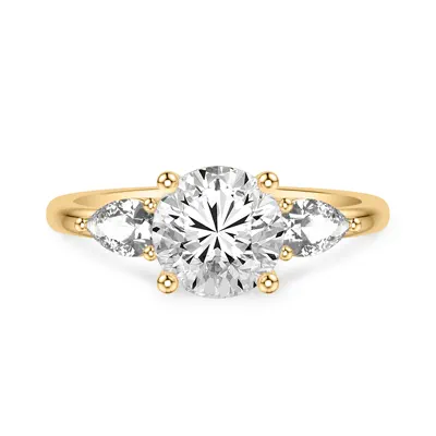 Julie Pear Three-Stone Lab Diamond Engagement Ring (.50 ct. tw.)