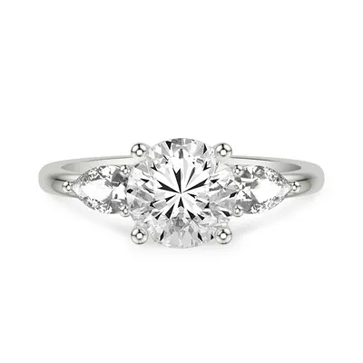 Julie Pear Three-Stone Diamond Engagement Ring (.50 ct. tw.)