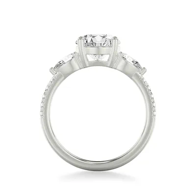 Julie Pear Three-Stone Pavé Lab Diamond Engagement Ring (.60 ct. tw.)