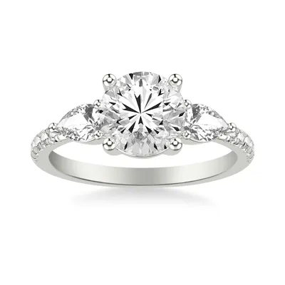 Julie Pear Three-Stone Pavé Lab Diamond Engagement Ring (.60 ct. tw.)