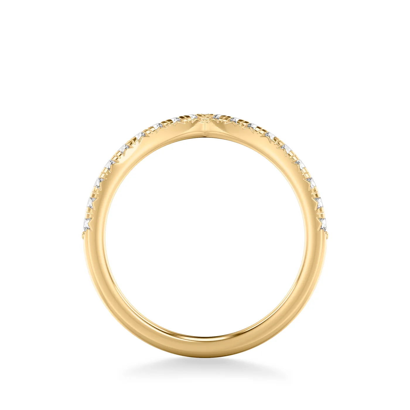 Julie Grand Pave Chevron Lab Wedding Band (.30 ct. tw.) - 18K Yellow Gold
