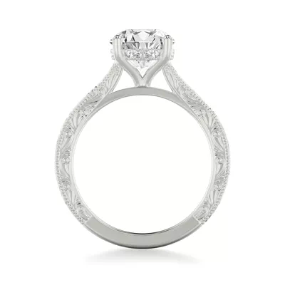 Islay Hand-Engraved Hidden Halo Engagement Ring (2.5mm)
