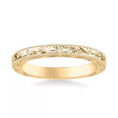 Islay Wide Hand-Engraved Band (2.5mm)