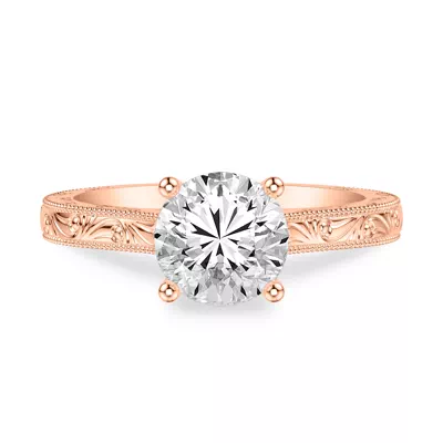Islay Hand-Engraved Solitaire Engagement Ring (2.5mm)