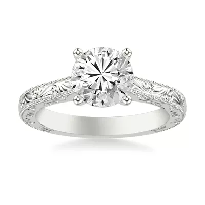 Islay Hand-Engraved Solitaire Engagement Ring (2.5mm)