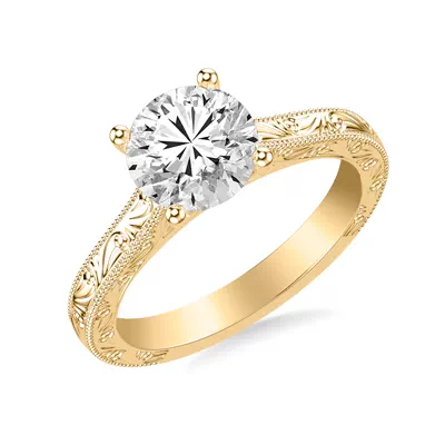Islay Hand-Engraved Solitaire Engagement Ring (2.5mm)
