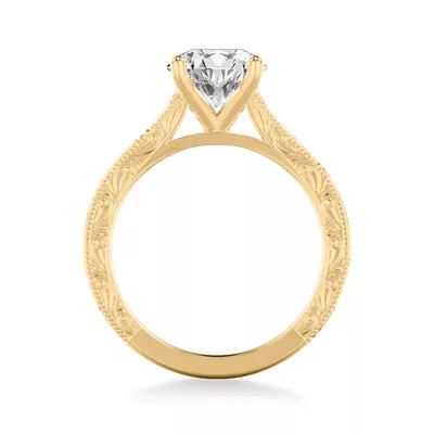 Islay Hand-Engraved Solitaire Engagement Ring (2.5mm)