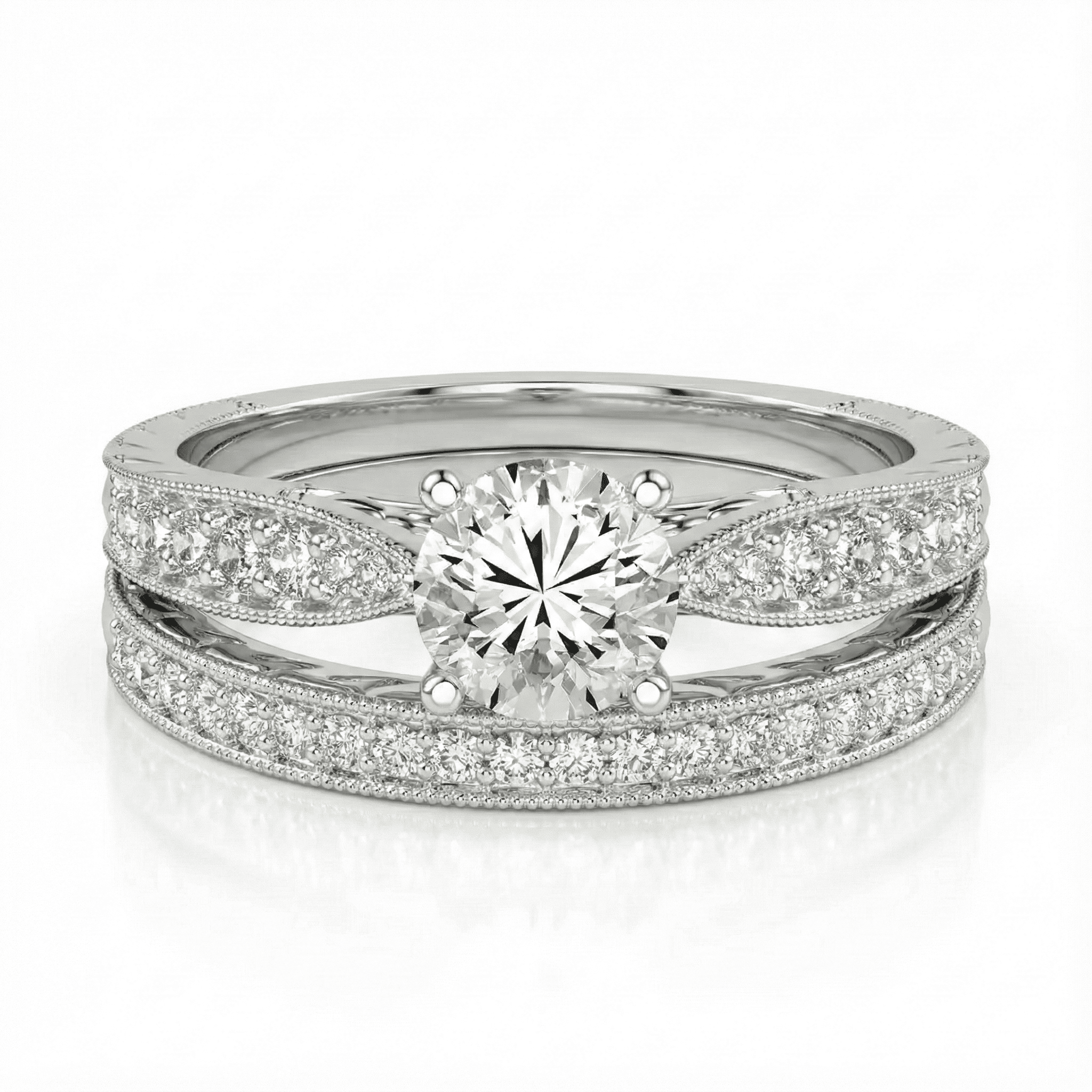 Kensie Hand-Engraved Diamond Band - 14K Yellow Gold, image size:2048x2048