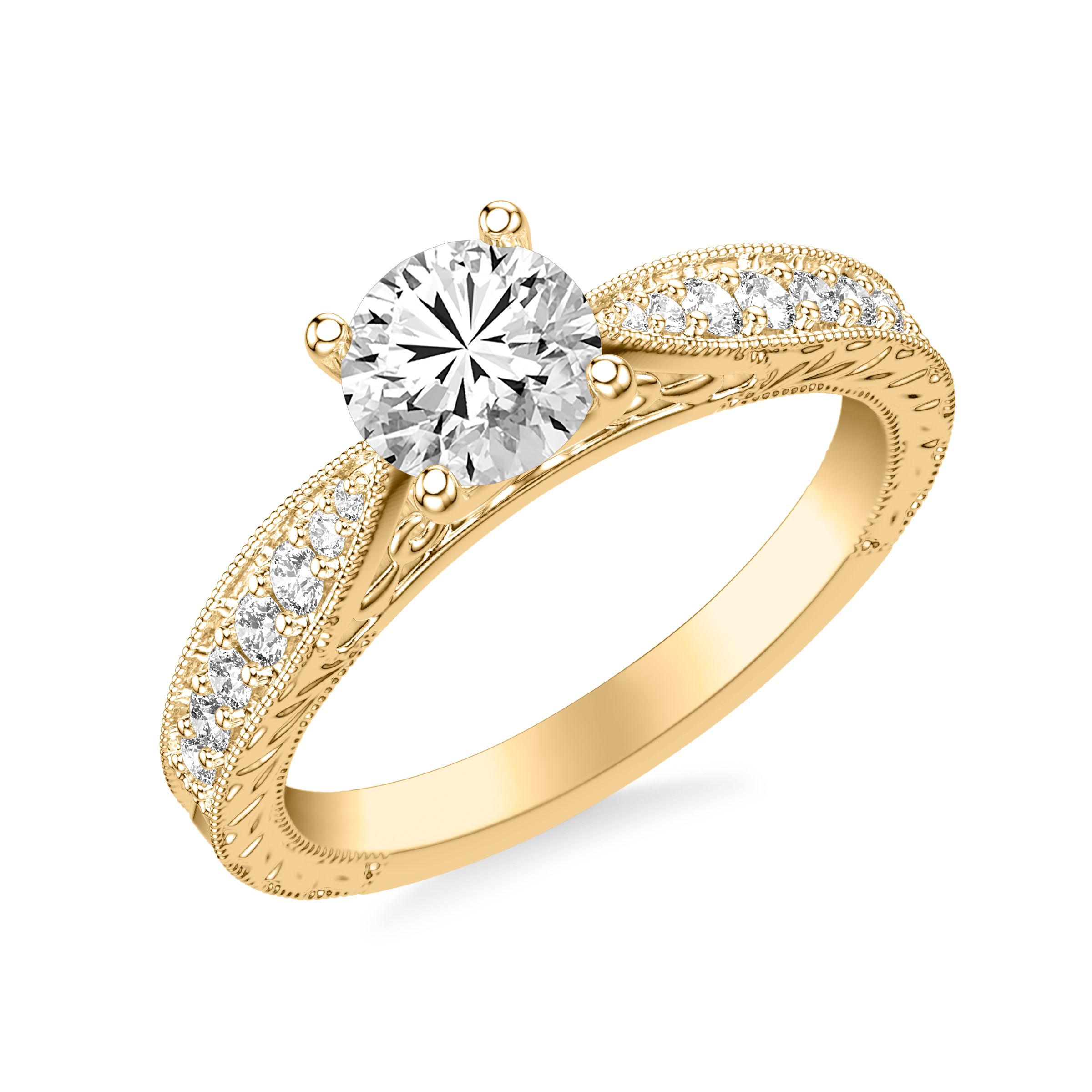 Kensie Hand-Engraved Engagement Ring