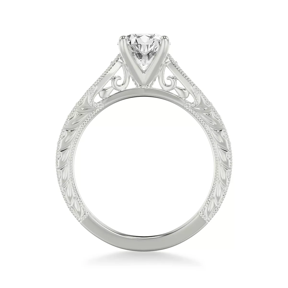 Kensie Hand-Engraved Engagement Ring - Platinum