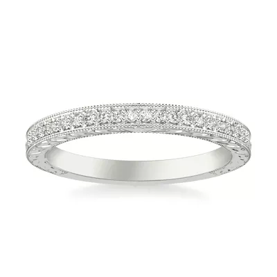 Kensie Hand-Engraved Pavé Lab Diamond Band