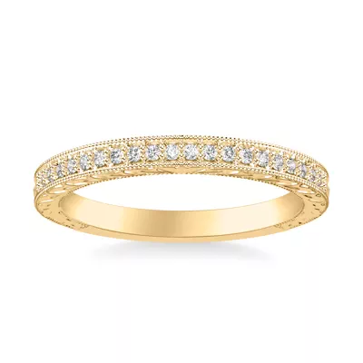Kensie Hand-Engraved Pavé Lab Diamond Band