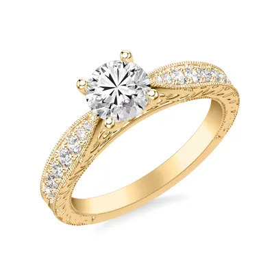 Kensie Hand-Engraved Lab Engagement Ring
