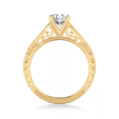 Kensie Hand-Engraved Lab Engagement Ring