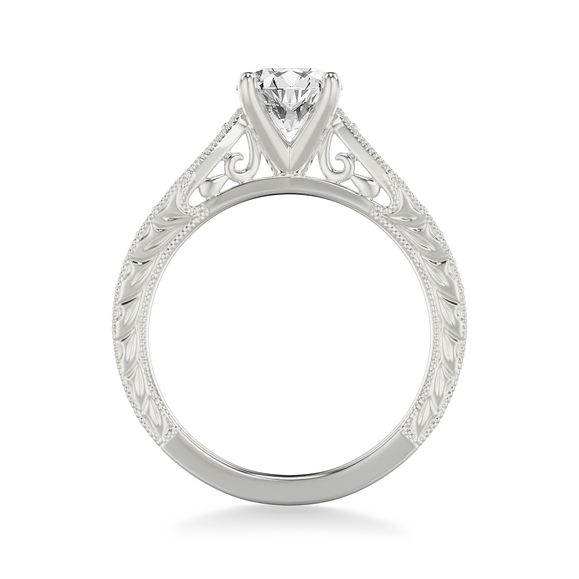 Kensie Hand-Engraved Lab Engagement Ring