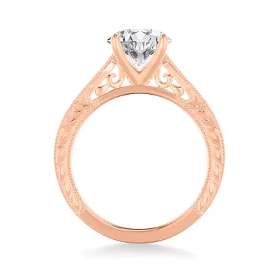 Kensie Hand-Engraved Sapphire Engagement Ring