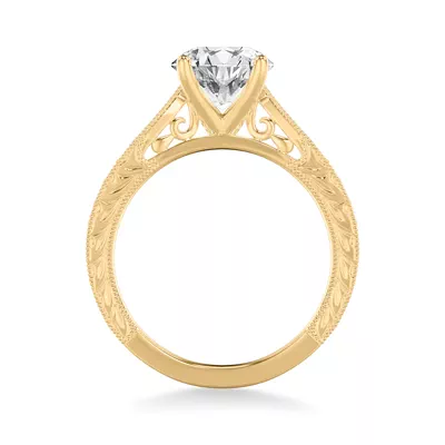 Kensie Hand-Engraved Sapphire Engagement Ring