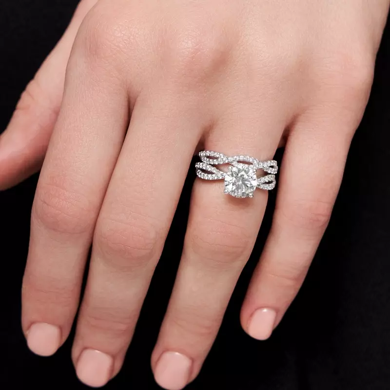 Platinum Denisse Contemporary Prong Engagement Ring