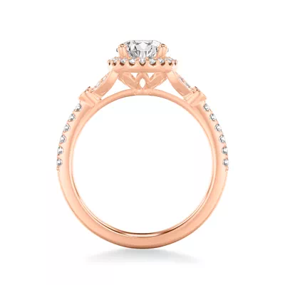 Jillian Contemporary Prong Halo Engagement Ring