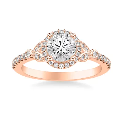 Jillian Contemporary Prong Halo Engagement Ring
