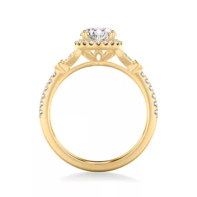 Jillian Contemporary Prong Halo Engagement Ring