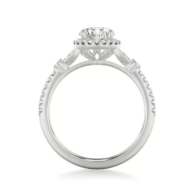 Jillian Contemporary Prong Halo Engagement Ring