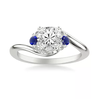Nancy Sapphire Accent Engagement Ring