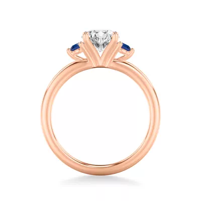 Mia Round Sapphire Accent Engagement Ring
