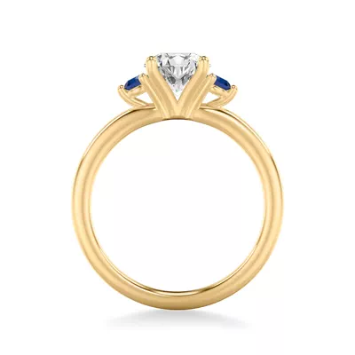 Mia Round Sapphire Accent Engagement Ring