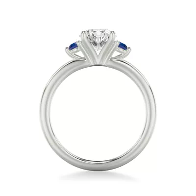 Mia Round Sapphire Accent Engagement Ring