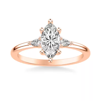 Julie Pear Shaped Lab Diamond Engagement Ring