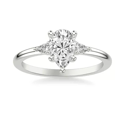 Julie Pear Shaped Lab Diamond Engagement Ring
