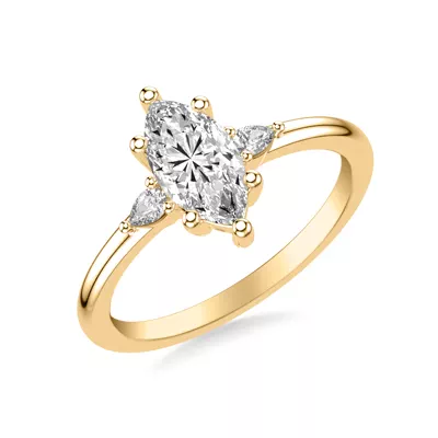 Julie Pear Shaped Lab Diamond Engagement Ring