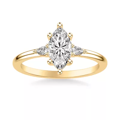 Julie Pear Shaped Lab Diamond Engagement Ring
