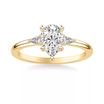 Julie Pear Shaped Lab Diamond Engagement Ring
