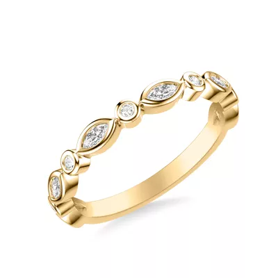 Jamie Marquise And Round Bezel Band