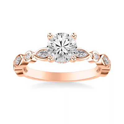 Jamie Hidden Halo And Bezel Mixed-Shape Engagement Ring