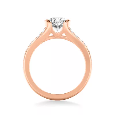 Colette Bezel Engagement Ring with Diamond Shank