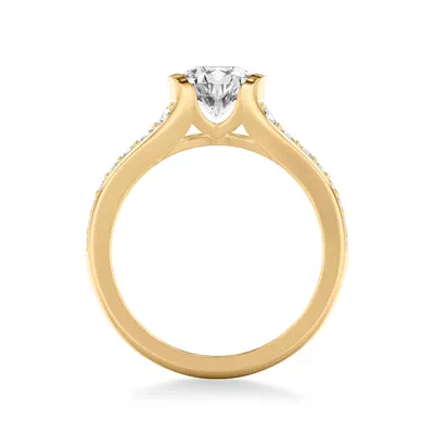 Colette Bezel Engagement Ring with Diamond Shank